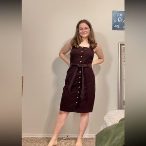 Universal Thread Button Down Dress with Pockets and Waist Belt